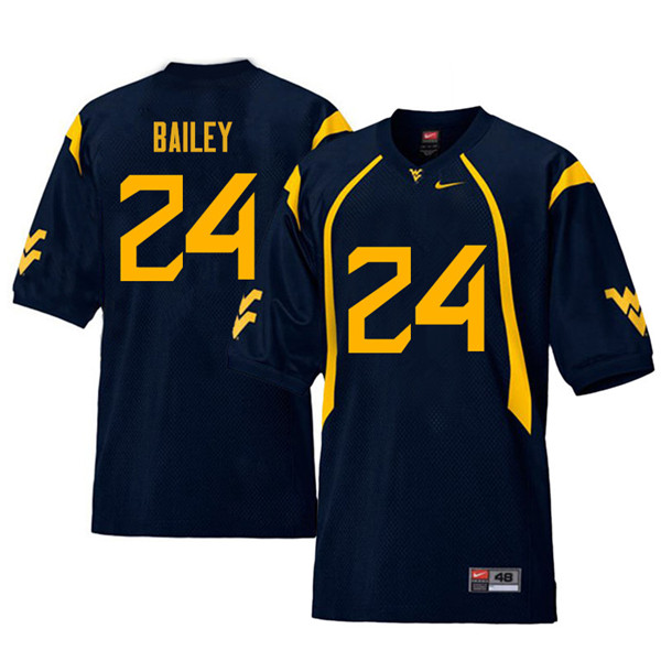 Men #24 Hakeem Bailey West Virginia Mountaineers Retro College Football Jerseys Sale-Navy